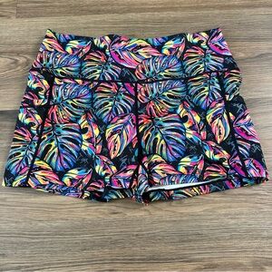 CVG Biker Shorts XL Tropical Leaf Pockets High Rise Constantly Varied Gear 2.5”